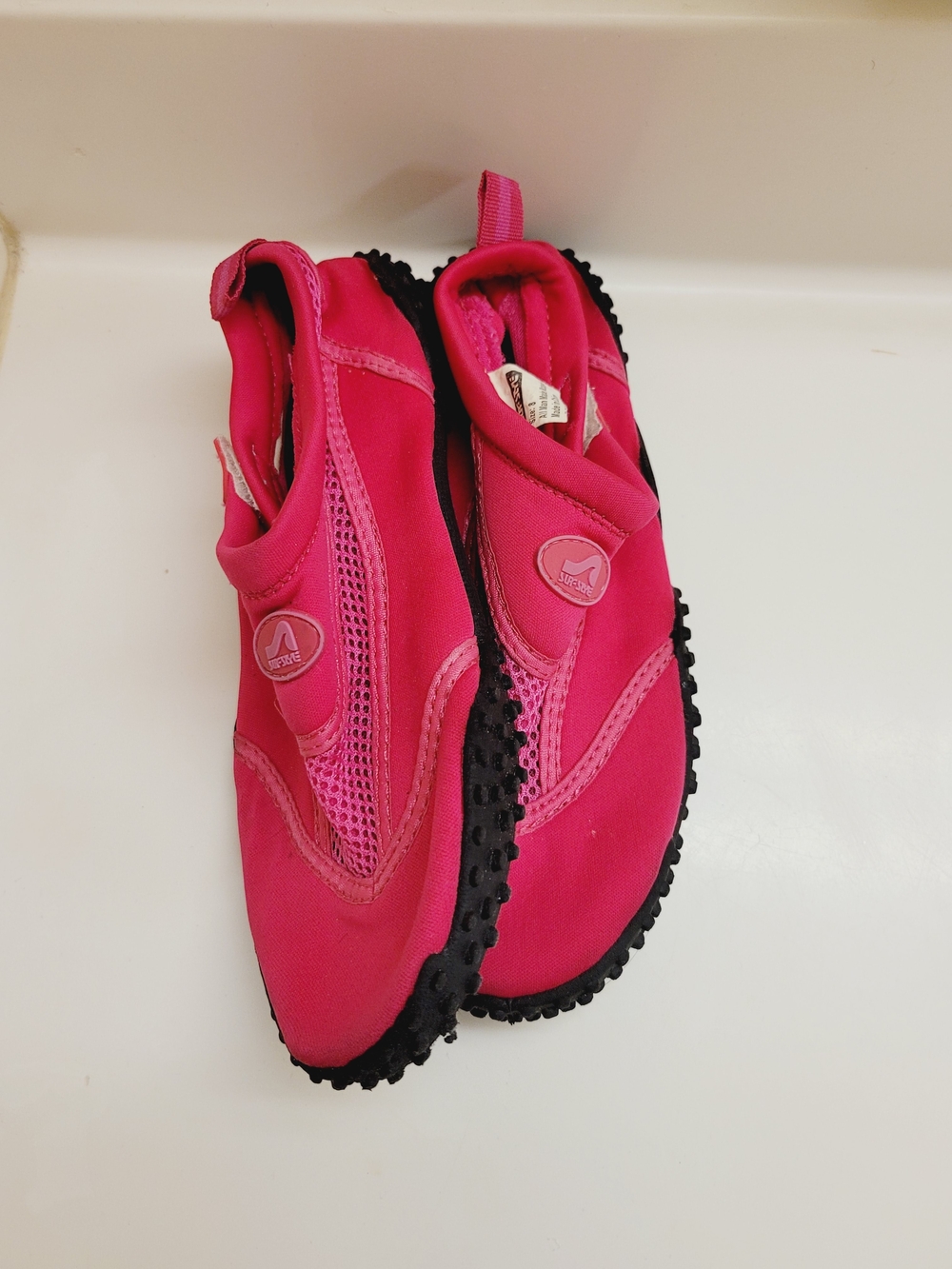 Easy USA surf style Womens Water Shoes Drawstring Mesh Slip On Pink Size 8